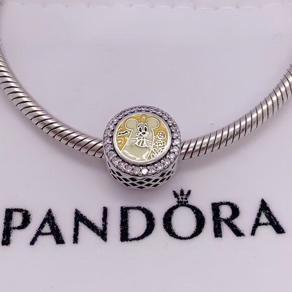 Disney Parks 2025 Mickey & Minnie Ghosts Pandora Charm - Picture 1 of 3